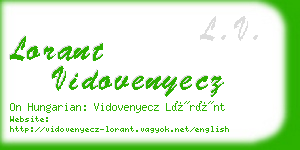 lorant vidovenyecz business card
